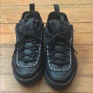 Black fila sneakers